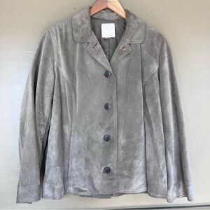 J. Jill Green Suede Leather Jacket